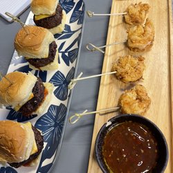 Dade County Food Group - "Mini" sliders and firecracker shrimp. The sliders are super classic and a very hearty portion. The shrimp is sick.