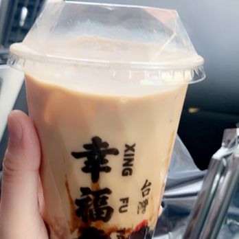 Xing Fu Tang - This is their diamond cup boba milk tea. - Bubble Tea Near Me - Flushing, New York