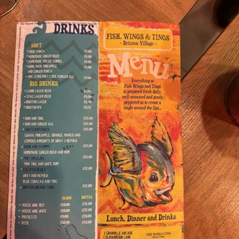 Fish, Wings, & Tings - Drink Menu - Fast Food Near Me - London, XGL
