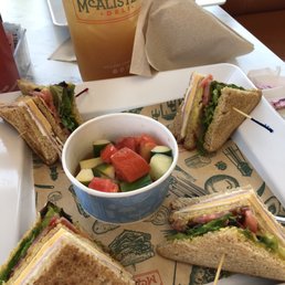 McAlister's Club and cucumbers and tomatoes salad McAlister's Club and cucumbers and tomatoes salad