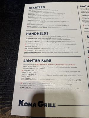 Menu photo 1 Kona Grill - La Cantera San Antonio, TX