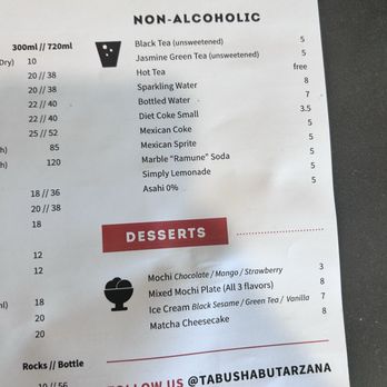 Tabu Shabu - Dessert/non-alcoholic menu - Hot Pot Near Me - Los Angeles, California Tabu Shabu - Dessert/non-alcoholic menu - Hot Pot Near Me - Los Angeles, California