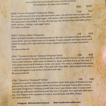 Four Brothers Wine - Wine Tasting Room Near Me - Los Olivos, California