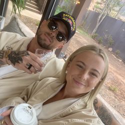 Five Petals Spa at The Cliffrose - Enjoying tea & water before our spa!