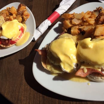 KC's American Kitchen - Two Eggs Benedict variations, one with crab cakes, the other with chicken strips. - American Near Me - Windsor, California KC's American Kitchen - Two Eggs Benedict variations, one with crab cakes, the other with chicken strips. - American Near Me - Windsor, California