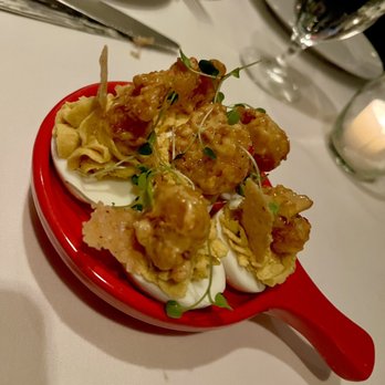 Steak 48 - Crispy Shrimp Deviled Eggs - Steakhouses Near Me - Houston, Texas