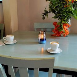 The Threaded Cork - A small table to sit and enjoy a cup of coffee