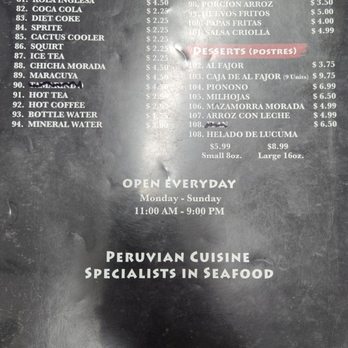 Machu-Picchu Peruvian Restaurant - Menu - Peruvian Near Me - Van Nuys, California