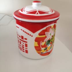 高山民藝 - The cute hand painted double happiness tin cup I purchased.