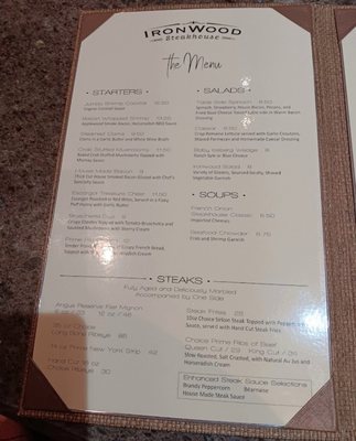 Menu photo 5 Ironwood Steak House Winterhaven, CA