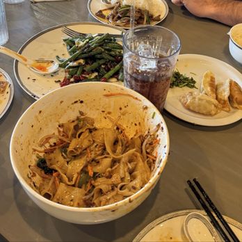 Bing Bistro - Pork Potstickers (8) Shanxi Chili Oil Noodle (No Soup)  Stir-Fried Green Bean Mongolian beef - Chinese Near Me - Scottsdale, Arizona