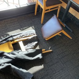 A chair that collapsed as I sat down.