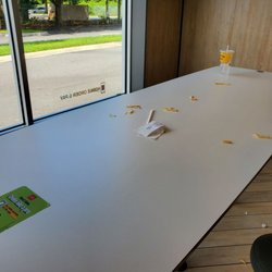 Dirty table and floor