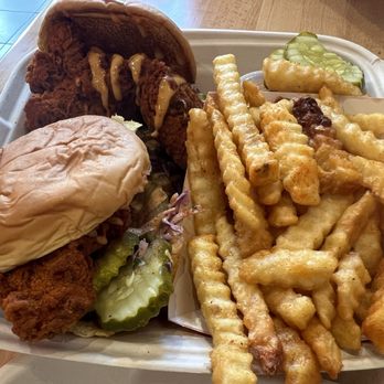 Dave's Hot Chicken - Dave's #2 2 Sliders w/ Fries - Chicken Shop Near Me - New York, New York Dave's Hot Chicken - Dave's #2 2 Sliders w/ Fries - Chicken Shop Near Me - New York, New York