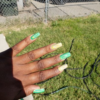 Classy Nails - Reflective powder (hologram I think)  In the light - Nail Salons Near Me - Sacramento, California