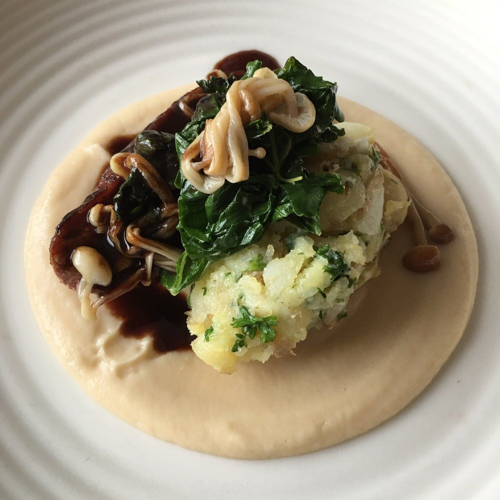 Duck with mushrooms & crushed potatoes. Duck with mushrooms & crushed potatoes.