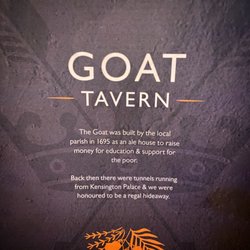 Goat Tavern - Front of the menu