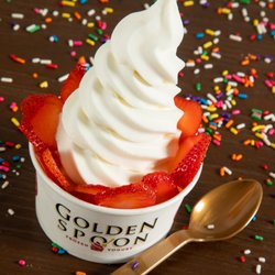 Golden Spoon - Old Fashioned Vanilla with Fresh Strawberries - Golden Spoon Mission Viejo