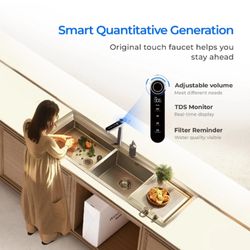 Water drop reverse osmosis: adjust water pressure, TDS monitoring, filter reminder (no guessing).