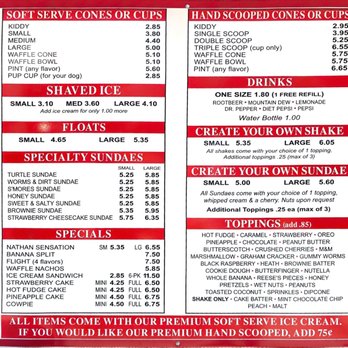 Nathan's Dairy Bar - Menu - Ice Cream & Frozen Yogurt Near Me - Manassas, Virginia Nathan's Dairy Bar - Menu - Ice Cream & Frozen Yogurt Near Me - Manassas, Virginia
