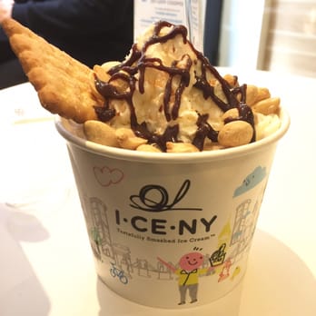 I CE NY - My coconut with Nutella drizzle. Sounds much better than it was - Desserts Near Me - New York, New York