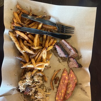 Mission BBQ - Three meat trio with gf fries - Barbeque Near Me - Peoria, Illinois