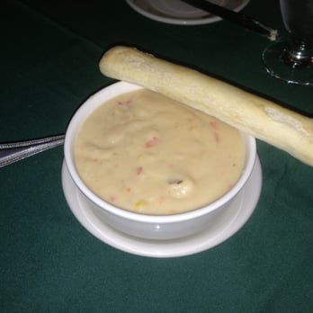 Russell's Fireside Dining Room - Sweet corn and potato chowder - American Near Me - West Glacier, Montana Russell's Fireside Dining Room - Sweet corn and potato chowder - American Near Me - West Glacier, Montana
