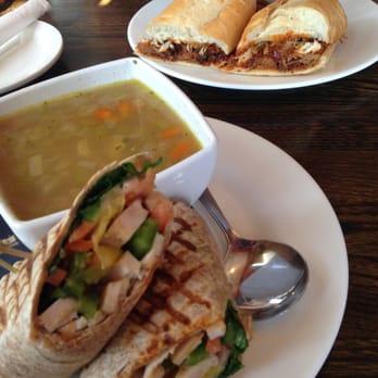 Governor's Pub & Eatery - Some sort of BBQ or pulled pork baguette and a chicken with peanut sauce wrap with the soup of the day - Pubs Near Me - Sydney, Nova Scotia Governor's Pub & Eatery - Some sort of BBQ or pulled pork baguette and a chicken with peanut sauce wrap with the soup of the day - Pubs Near Me - Sydney, Nova Scotia