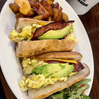 Cafe Bonjour - Signature Scramble Sandwich. - Breakfast & Brunch Near Me - Boston, Massachusetts Cafe Bonjour - Signature Scramble Sandwich. - Breakfast & Brunch Near Me - Boston, Massachusetts
