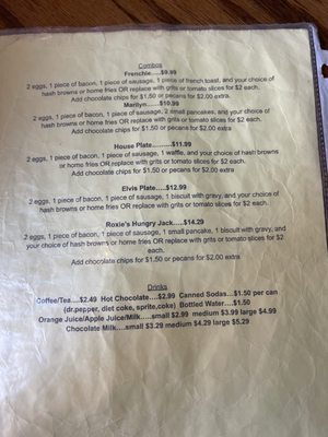 Menu photo 1 Roxie's Diner San Angelo, TX