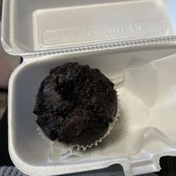 Double chocolate muffin. I ate a little bit in this picture Double chocolate muffin. I ate a little bit in this picture