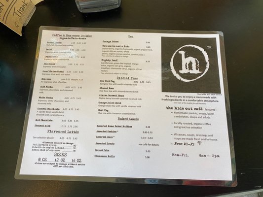 Menu photo 6 The Hide Out Cafe New Westminster, BC