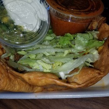 La Terraza - Ground beef taco salad with refried beans and rice,  condiments OTS. - Mexican Near Me - Marysville, Washington