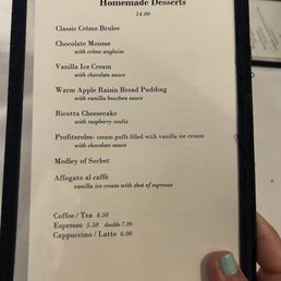 Dessert menu (8/2025)