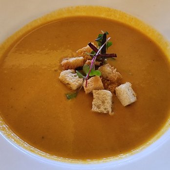 Le Yaca - Soup du Jour: Tomato & Apple & Curry Soup - French Near Me - Williamsburg, Virginia