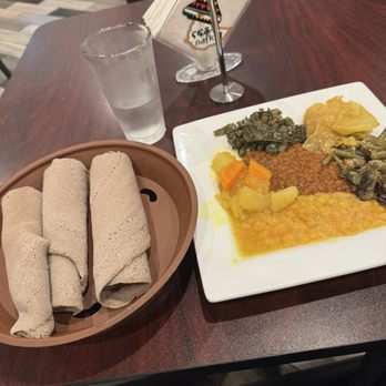 Nafkot Ethiopian Restaurant - Veggie platter - Ethiopian Near Me - Raleigh, North Carolina