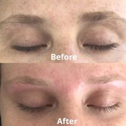 Angelic Eyebrow Threading and Henna Tattoo - My brows before and after coming here. They've never looked better!