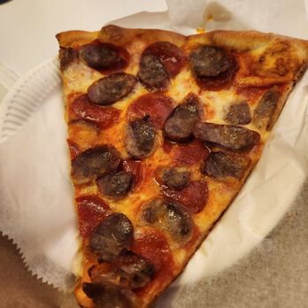 Lucky Pizza - 1.24.24 ~ Pepperoni & Sausage Slice - Pizza Near Me - Long Island City, New York Lucky Pizza - 1.24.24 ~ Pepperoni & Sausage Slice - Pizza Near Me - Long Island City, New York