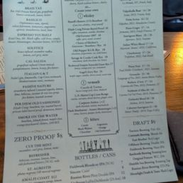 Drinks menu Drinks menu