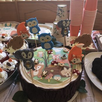 The Cupcake Cafe - Woodland animal theme ! Love the pink champagne flavor - Desserts Near Me