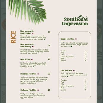 Southeast Impression - menu - Thai Near Me - Fairfax, Virginia Southeast Impression - menu - Thai Near Me - Fairfax, Virginia