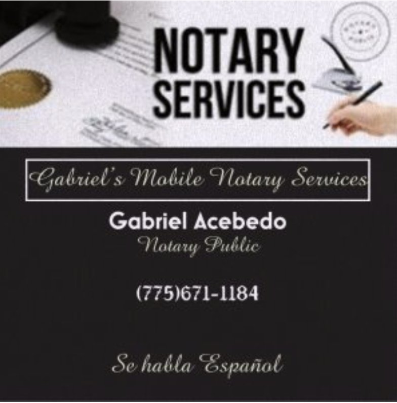 GABRIEL’S MOBILE NOTARY SERVICES Updated September 2024 Carson City