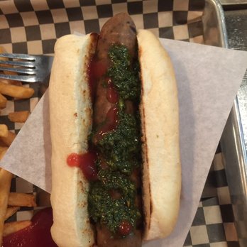 Bangers & Brews Eugene - Close up - vegan apple dog - German Near Me - Eugene, Oregon