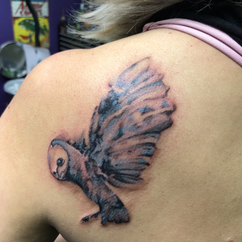 Graveside Tattoo - Snowy owl watercolor - Tattoo Near Me - Jeannette, Pennsylvania Graveside Tattoo - Snowy owl watercolor - Tattoo Near Me - Jeannette, Pennsylvania