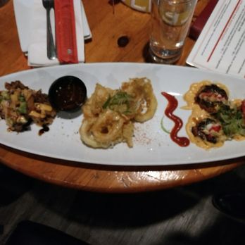 Stixx - Seafood Trio appetizer with shrimp, calamari and scallops. - Lounges Near Me - Indianapolis, Indiana