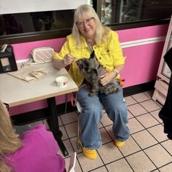 Baskin Robbins - Yes, my service doggie likes ice cream. Good thing I like Vanilla!