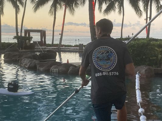 Pool Cleaning Service - Monthly Pool cleaning: – Regular cleaning, chemical balancing, and maintenance
– Fast, friendly, professional service
– Serving residential and hotel pools island-wide!