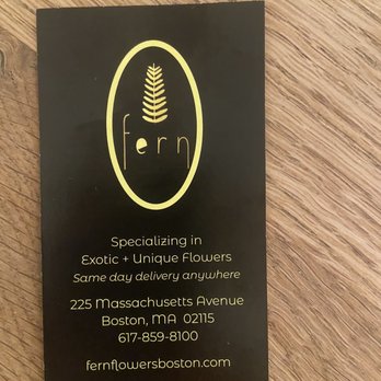 Fern By Boston Rose Florist - Business card - Florists Near Me - Boston, Massachusetts