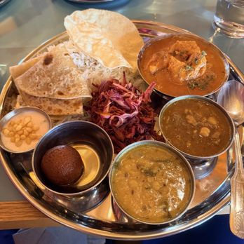 Chai Pani - Weekend lunch thali (butter chicken) - Indian Near Me - Decatur, Georgia Chai Pani - Weekend lunch thali (butter chicken) - Indian Near Me - Decatur, Georgia
