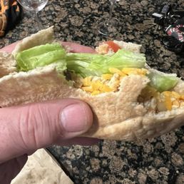 Look at how many bites I had to take to get one piece of chicken. What a joke. Chicken Fajita Pita Look at how many bites I had to take to get one piece of chicken. What a joke. Chicken Fajita Pita